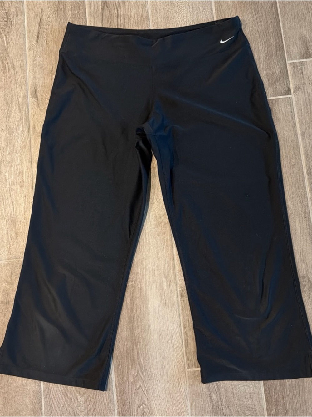 Nike Black Athletic Leggings with Orange Swoosh